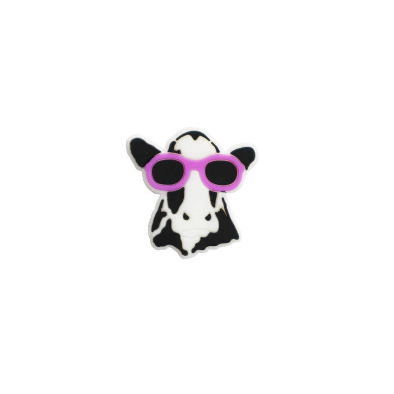 Wholesale 10pcs Silicone Cartoon Cow Loose Beads